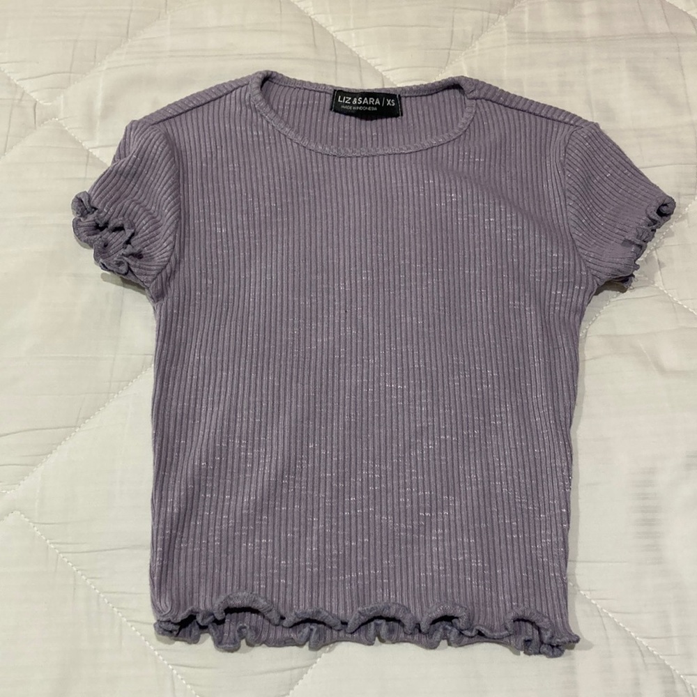 Purple Ruffled Tee